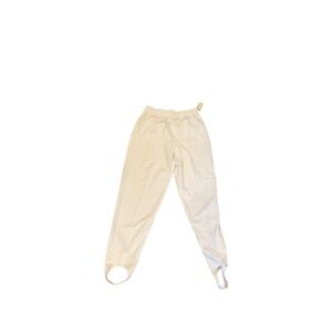 Vtg 90s Deadstock Gantos White Stirrup Pants High Elastic Waist Tapered Leg L